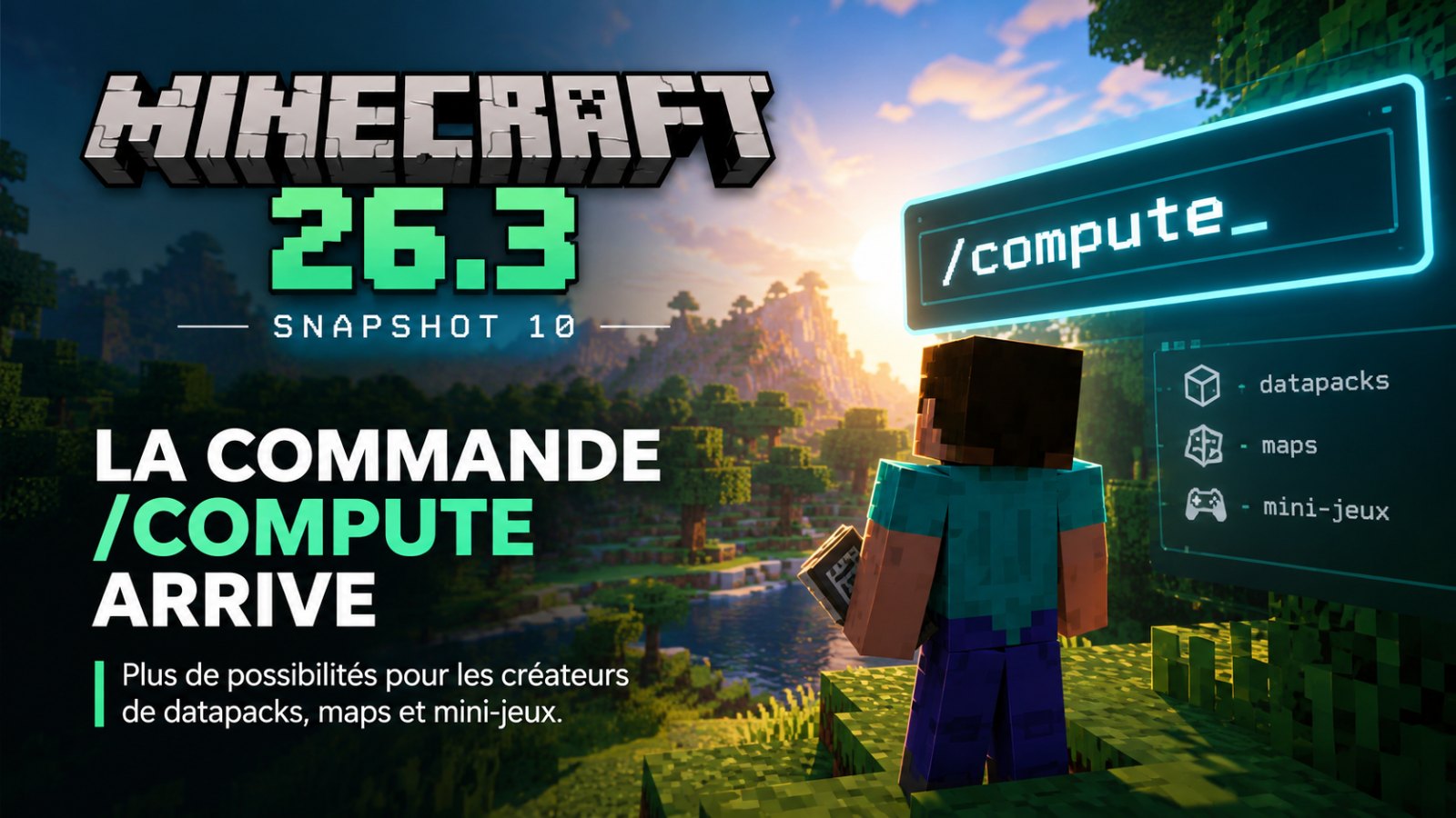 Minecraft 26.3 : la commande /compute arrive