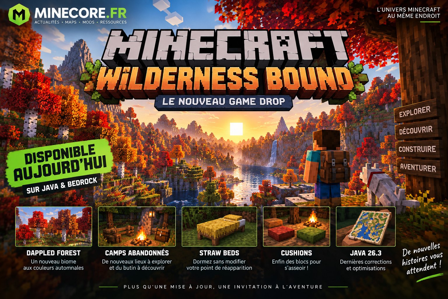 Minecraft : Wilderness Bound arrive aujourd’hui